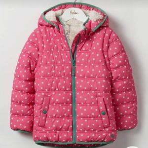 Mini Boden 2 in 1 padded jacket 7-8Y pink stars